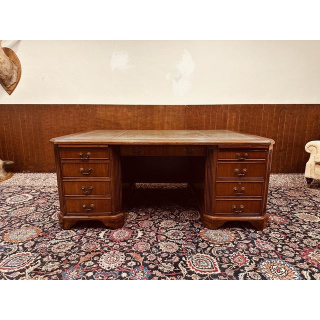 American Desk with Back Panel For Sale - Image 3 of 18