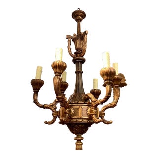 Antique Regency Style Giltwood Chandelier For Sale