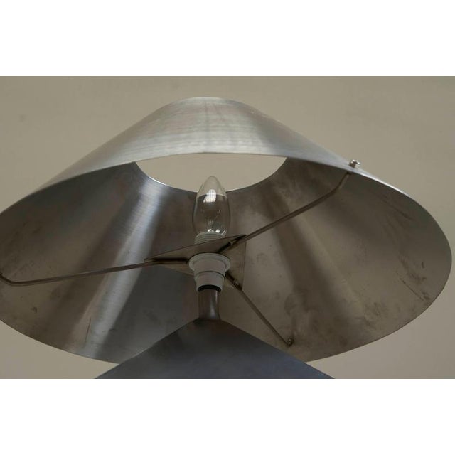 Large Postmodern Table Lamp in Brushed Steel, 1970s For Sale - Image 13 of 14