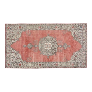 Vintage Turkish Anatolian Hand Knotted Wool Rug, 4'10"x9' For Sale