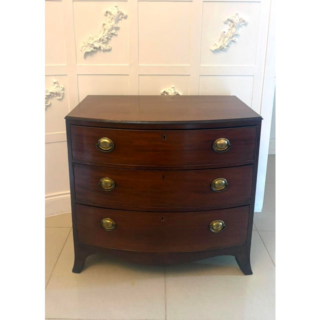 Antique Georgian Mahogany Bow Front Chest of Drawers, 1800 For Sale - Image 11 of 11