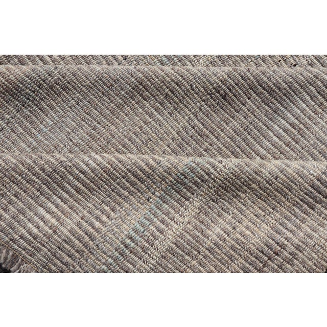 Handwoven Textured Kilim Rug in Soft Gray and Light Blue Tones 9'3 X 12'4 For Sale - Image 10 of 10