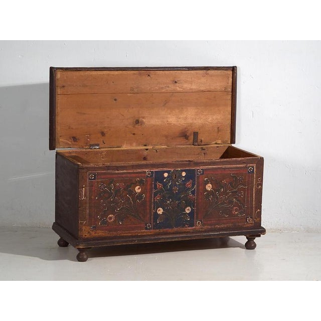 Painted Chest with Floral Details, 1870s For Sale - Image 6 of 18