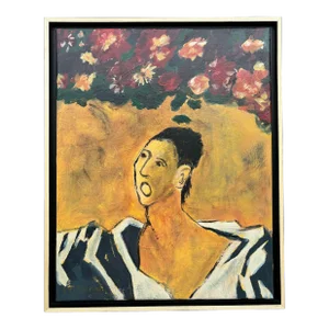 “Woman” Original Picasso Style Portrait Painting, Framed, by Linda McDonough