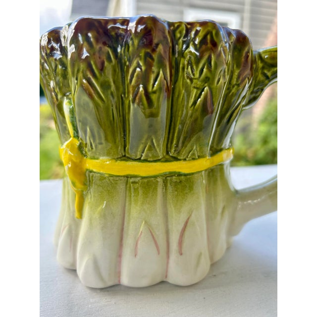 Late 20th Century Mancer Italian Majolica Asparagus Pitcher For Sale - Image 5 of 11