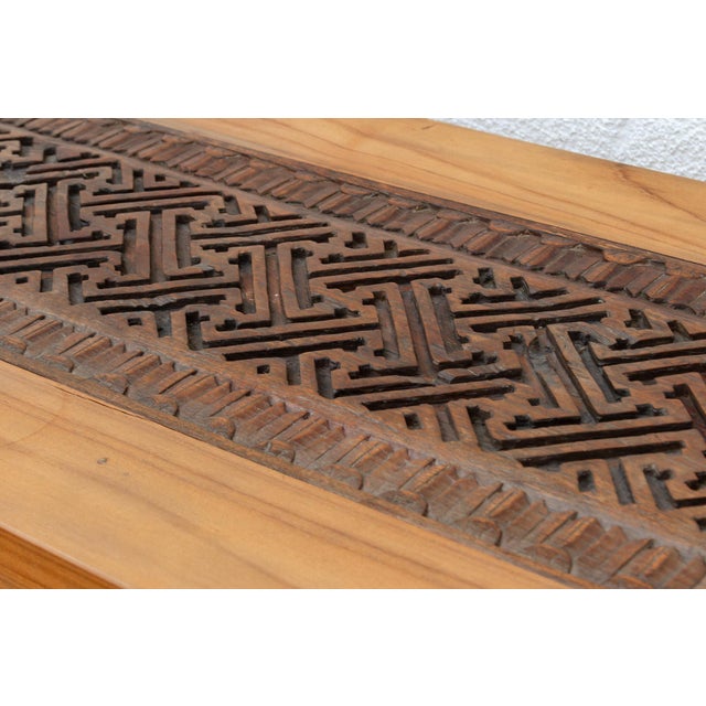 Rustic Console With Antique Lattice Top For Sale - Image 10 of 12