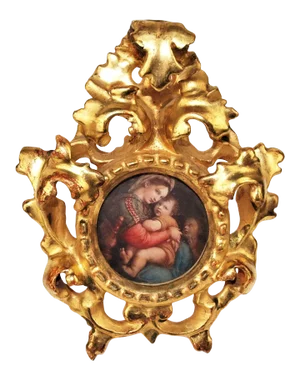 Early 20th Century Print of the Madonna Della Seggiola, Framed