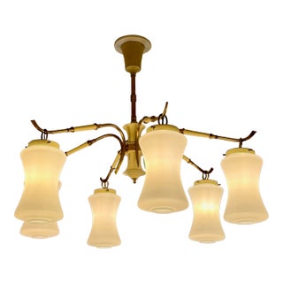 Vintage Stilnovo 6 Arm Chandelier For Sale