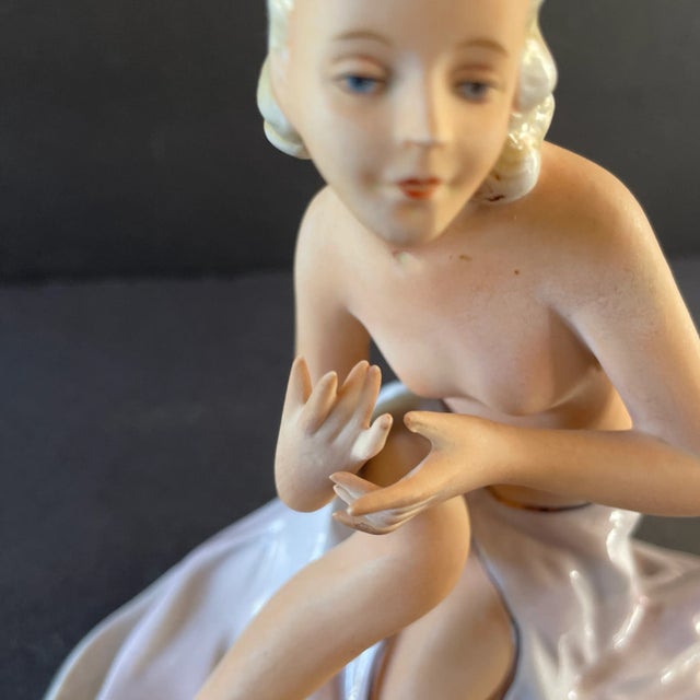 1940's Porcelain Figurine Naked Woman Dancer Fasold & Stauch For Sale - Image 9 of 10