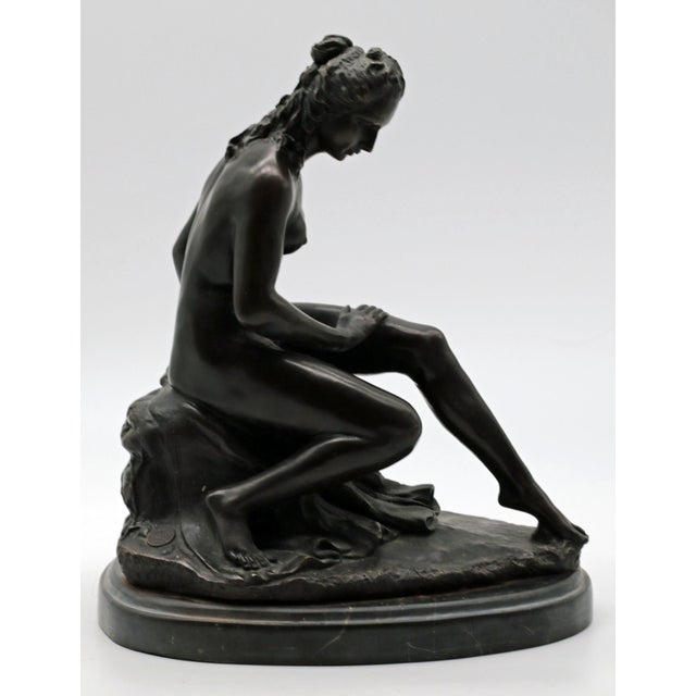 Brown Bronze 'La Baigneuse' After Christophe‑Gabriel Allegrain, Patinated, on Oval Base For Sale - Image 8 of 9