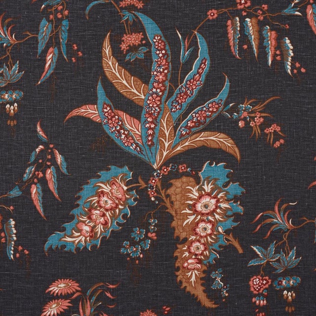 Contemporary SAMPLE - Schumacher Apolline Botanical Fabric In Rouge & Noir For Sale - Image 3 of 4