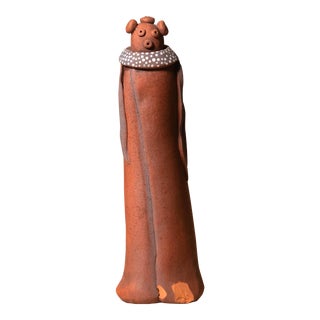 Vintage Fine Art Red Clay Sculpture by Navajo Artist Pablita Ta-Nez-Bah Abeyta (Signed) For Sale
