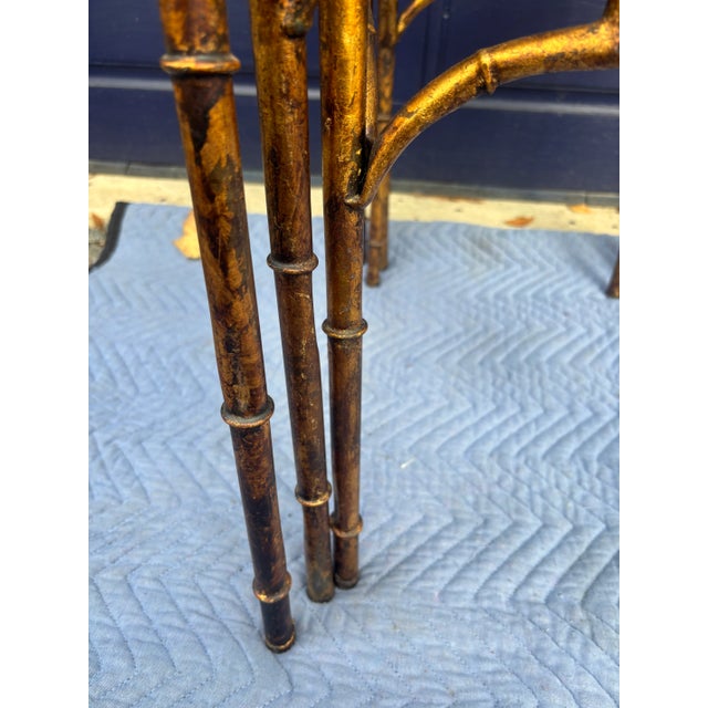 Faux Bamboo Burnished Gilt Nesting Tables, Set of Three For Sale - Image 15 of 18