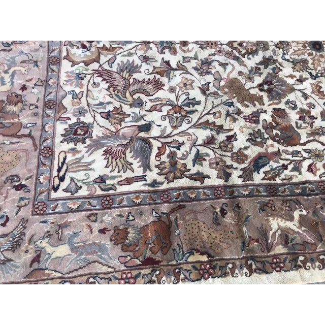 Vintage Pakistani Wool and Silk Rug For Sale - Image 17 of 18
