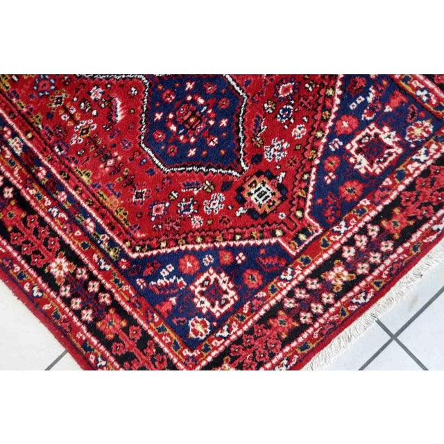 Red 1970s Handmade Vintage Persian Shiraz Rug 3.1' X 4.9' For Sale - Image 8 of 10