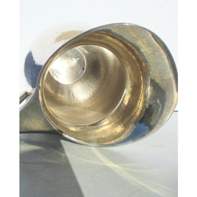 Metal 1950s Vintage Handmade Italian Silver Pitcher For Sale - Image 7 of 9