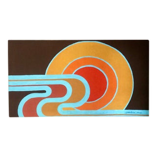 Mid-Century Original Pop Art Painting on Textile For Sale