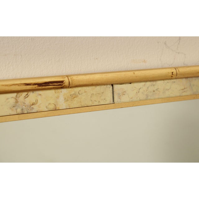 1970s LaBarge Hollywood Regency Gold Faux Bamboo FullLength Mirror