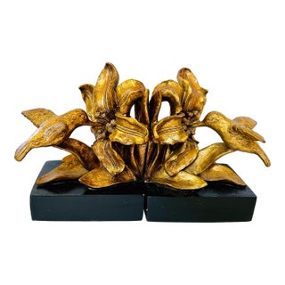 Pair of Gilt Hummingbird Bookends For Sale
