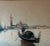 1900 - 1909 Antique Venetian Watercolor Sailboats on Water City Background For Sale - Image 5 of 7