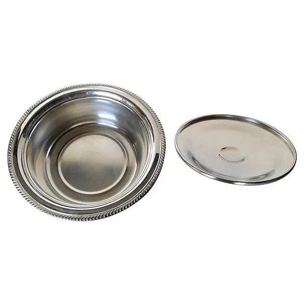 Traditional Silver Plated Covered Bowl For Sale - Image 4 of 6