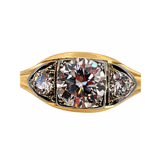 1930s Vintage 1.49 Carat Old European Cut Diamond Ring For Sale - Image 5 of 6