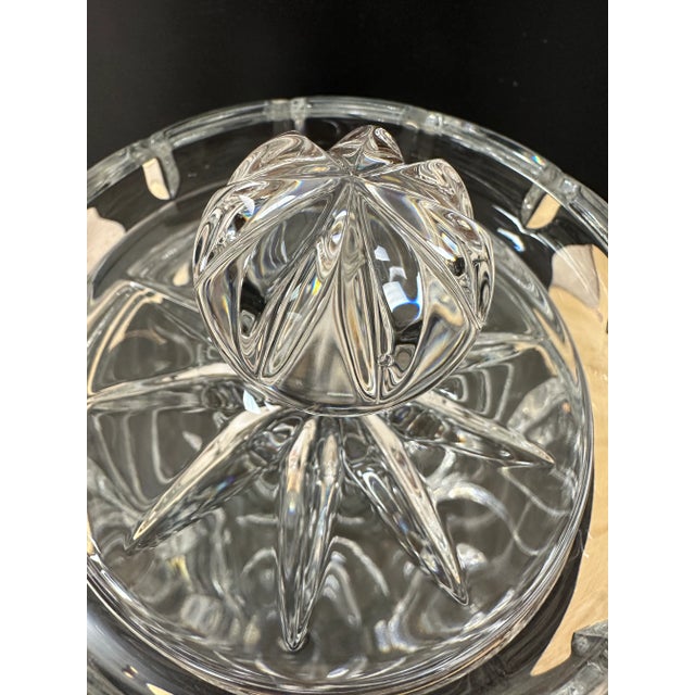 Art Deco Canterbury Marquis Waterford Crystal Glass Biscuit Jar For Sale - Image 3 of 9