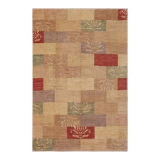 Modern Gabbeh Tan/Beige Wool Rug - 8'8'' X 11'5'' For Sale