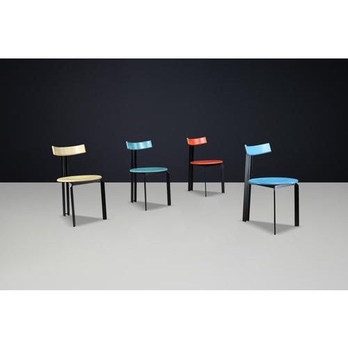 Postmodern Zeta Dining Chairs attributed to Harvink, Netherlands, 1980s, Set of 4 For Sale - Image 10 of 13