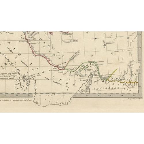 Gold Ancient Persian Empire Map, 1831 For Sale - Image 8 of 9