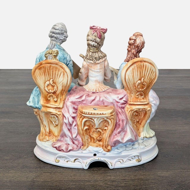 2010s 2010s Capodimonte Porcelain Sculpture – Elegant Musical Trio Figurine For Sale - Image 5 of 6