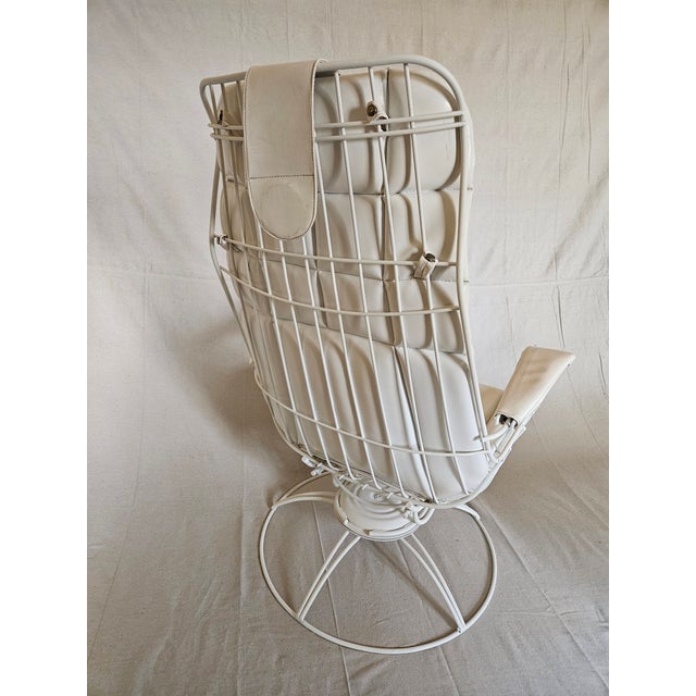 A Vintage Homecrest Fiesta Swivel Rocker Lounge Chair with Adjustable Head Pillow and Matching Footrest. In very good...