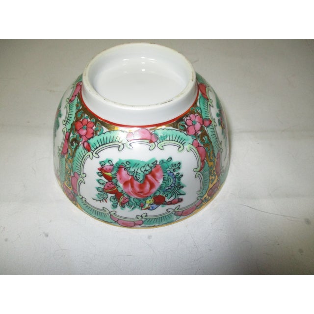 Vintage Hand Painted Porcelain Rose Medallion Mid Century Dinnerware, 5 Pc For Sale - Image 10 of 11