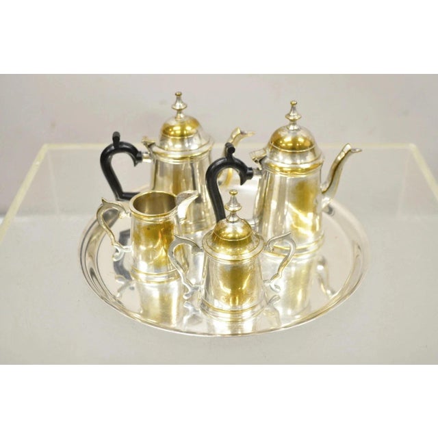 Vintage Federal Style Small Indian Silver Plated Coffee Tea Set W/ Wilcox Tray For Sale - Image 12 of 12