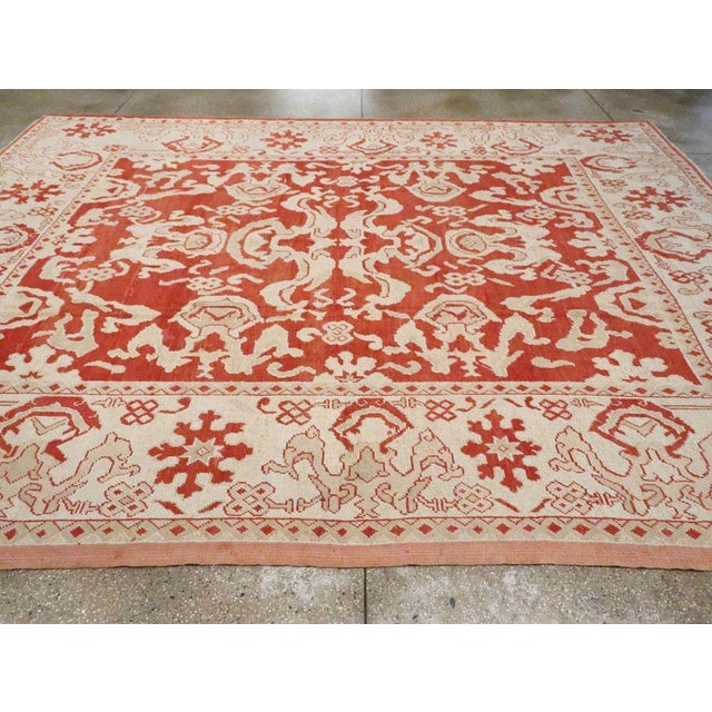Early 20th Century Galerie Shabab Collection Early 20th Century Turkish Oushak Room Size Carpet For Sale - Image 5 of 8