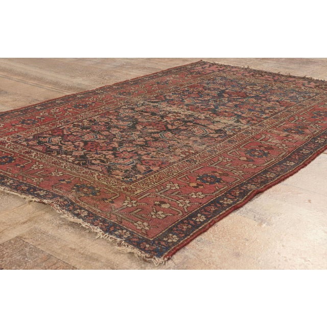 Navy Blue Late 19th Century Persian Malayer Rug, 03'08 X 05'05 For Sale - Image 8 of 10