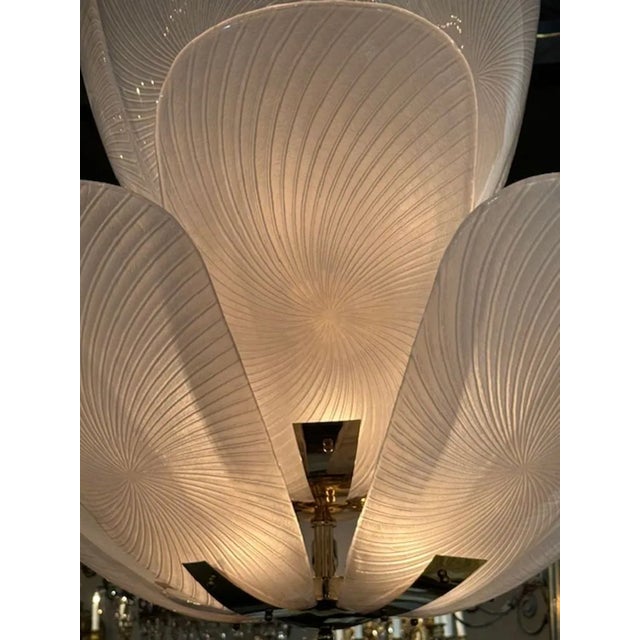 Gorgeous large scale modern Murano :tulip" chandelier. Circa 2000. The chandelier has been professionally rewired, comes...