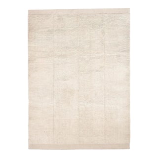 1970s Turkish Organic Off White Floor Wool Rug For Sale