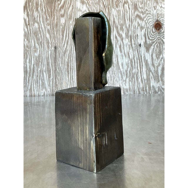 Abstract Late 20th Century Vintage Bronze Abstract Sculpture of Woman For Sale - Image 3 of 5