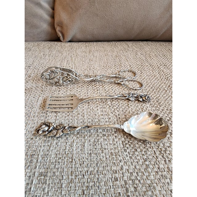 Metal 1940s European Silver Petite Serving Pieces For Sale - Image 7 of 9