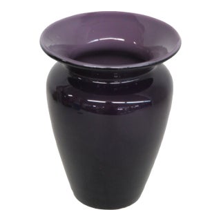 Deep Purple Vase Two Tone Vintage Ceramic Flower Display Container 4749b For Sale