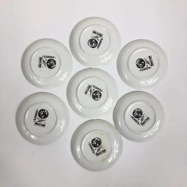 Piero Fornasetti Set of Seven Gold Porcelain “Monete” Coasters by Piero Fornasetti For Sale - Image 4 of 6