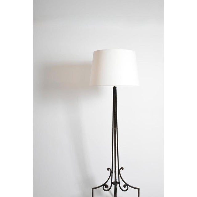 Neoclassical Wrought Iron Floor Lamp, 1960s For Sale - Image 4 of 6