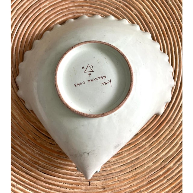 Turquoise Italian Hand Painted Pottery With Seahorse For Sale - Image 8 of 9