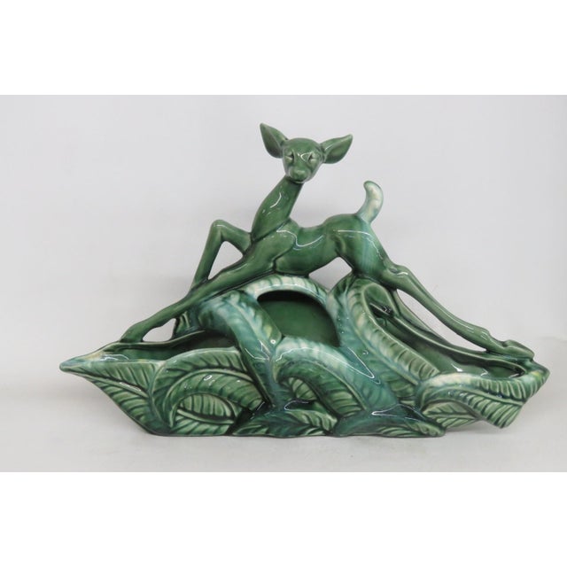 1950s Mid Century Modern Phil Mar Deer Tv Lamp Planter Green Ceramic Works 4501b For Sale - Image 13 of 15