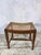 Gold Oak and Rattan Handmade Stool For Sale - Image 8 of 9