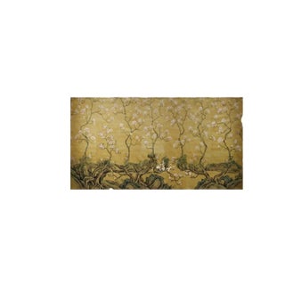 36" * H108"/Panel * 6ps,Brown-Yellow Magnolia Wallpaper, Magnolia‌ Wallpaper Mural, 6 Panels For Sale