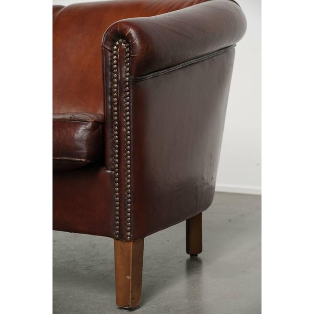 English Sheepskin 2-Seater Club Sofa For Sale - Image 12 of 14