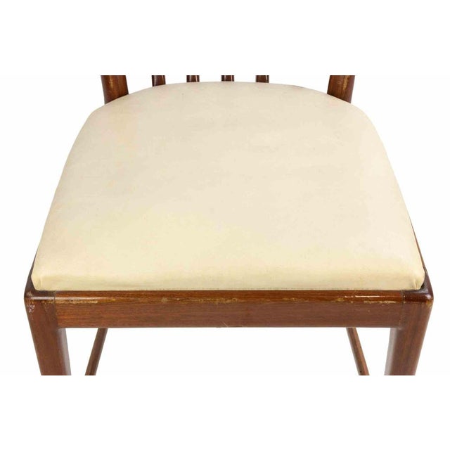 1950s Vintage Italian Chairs in Mahogany Wood and Leather, 1950s, Set of 6 For Sale - Image 5 of 8