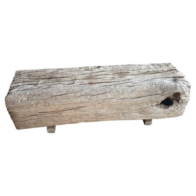 An ancient teak log is repurposed into this one of a kind bench with unique erosion detail. Left in the sun and sea salt...